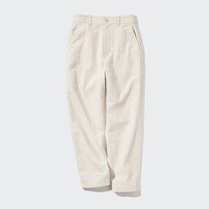 UNIQLO Linen Cotton Striped Tapered Pants